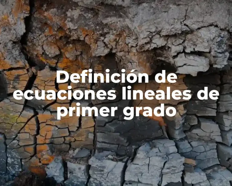 Definición de ecuaciones lineales de primer grado