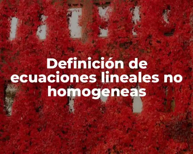 Definición de ecuaciones lineales no homogeneas