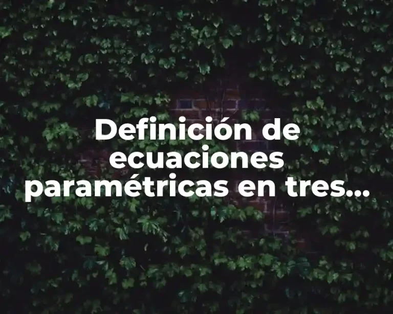 Definición de ecuaciones paramétricas en tres dimensiones