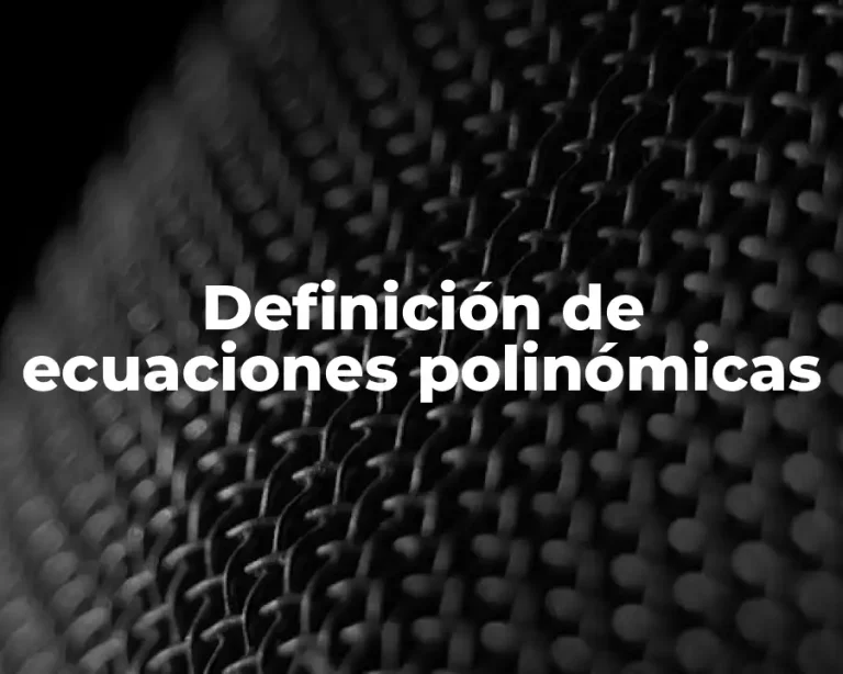 Definición de ecuaciones polinómicas