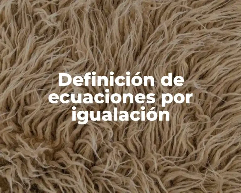 Definición de ecuaciones por igualación