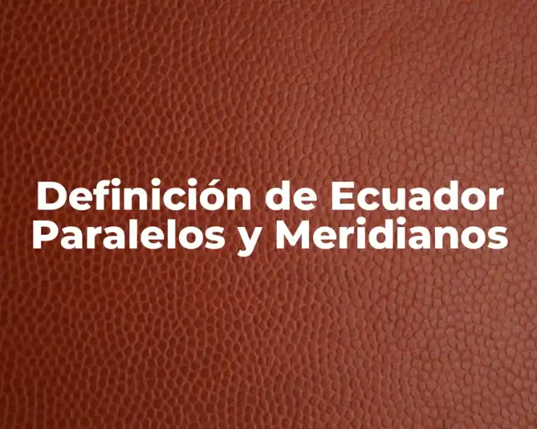 Definición de Ecuador Paralelos y Meridianos