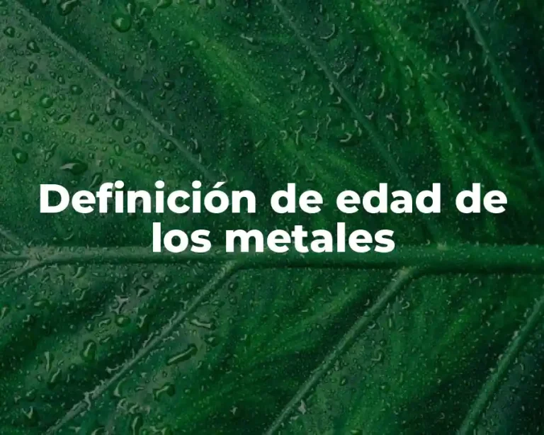 Definición de edad de los metales