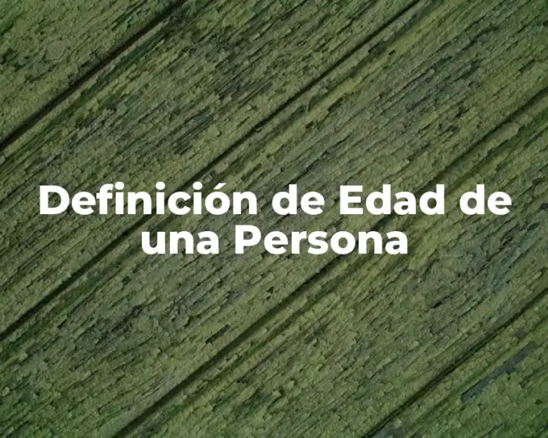 Definición de Edad de una Persona