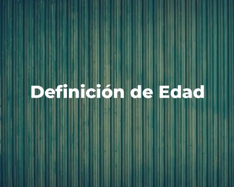 Definición de Edad
