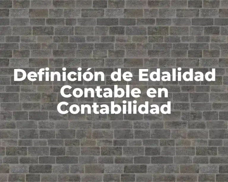 Definición de Edalidad Contable en Contabilidad