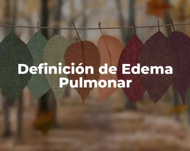 Definición de Edema Pulmonar
