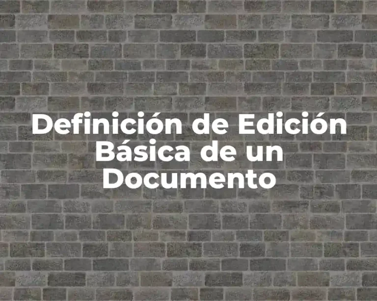 Definición de Edición Básica de un Documento