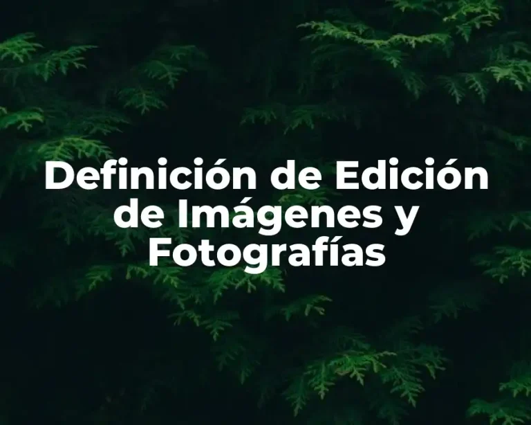 Definición de Edición de Imágenes y Fotografías