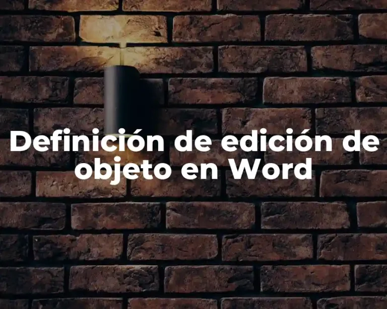 Definición de edición de objeto en Word