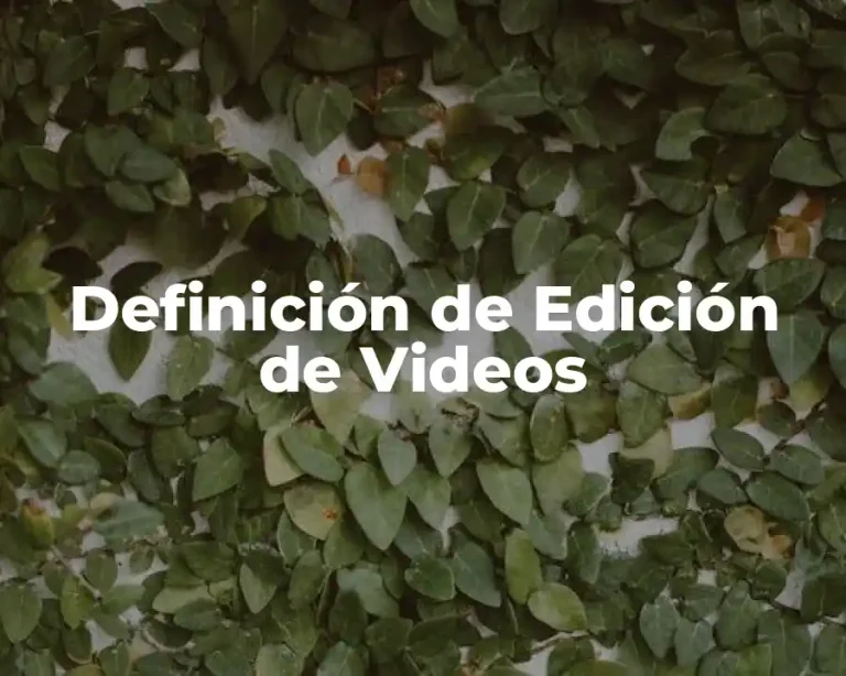 Definición de Edición de Videos