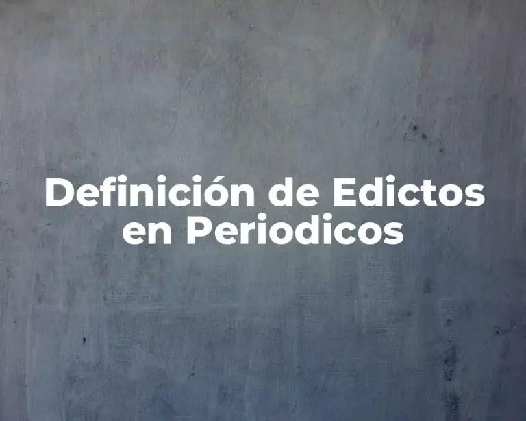 Definición de Edictos en Periodicos