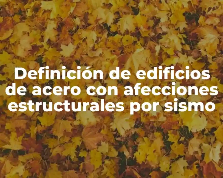 Definición de edificios de acero con afecciones estructurales por sismo