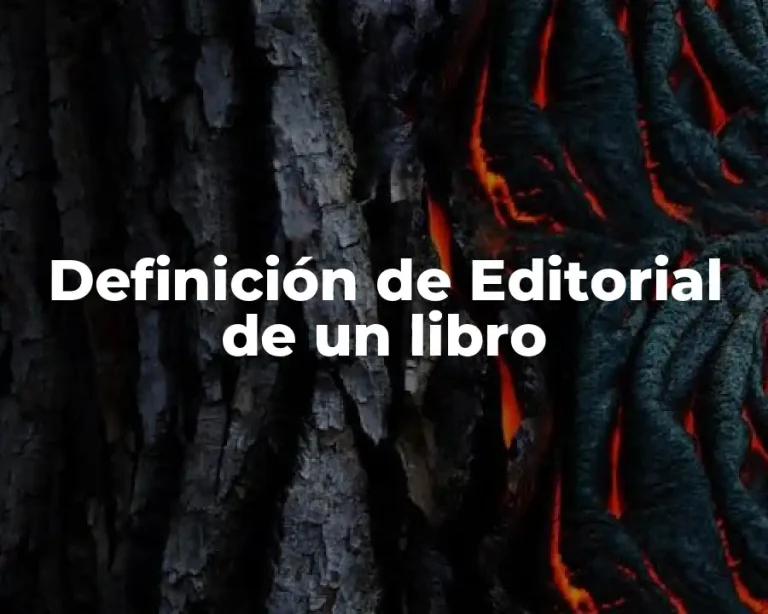 Definición de Editorial de un libro