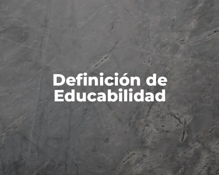 Definición de Educabilidad