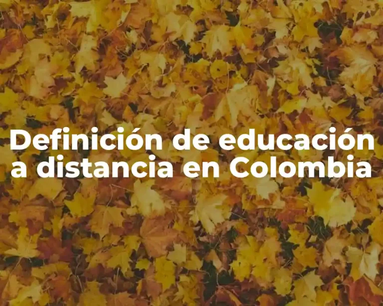 Definición de educación a distancia en Colombia