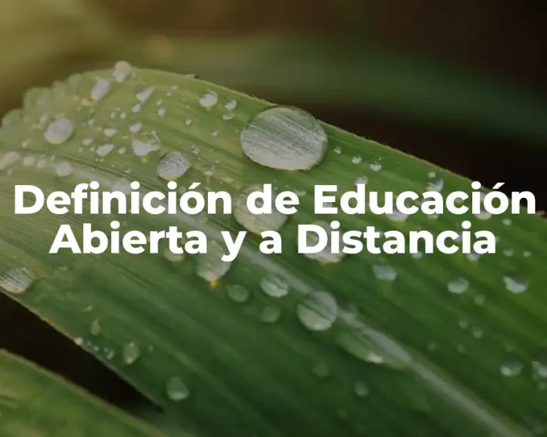 Definición de Educación Abierta y a Distancia