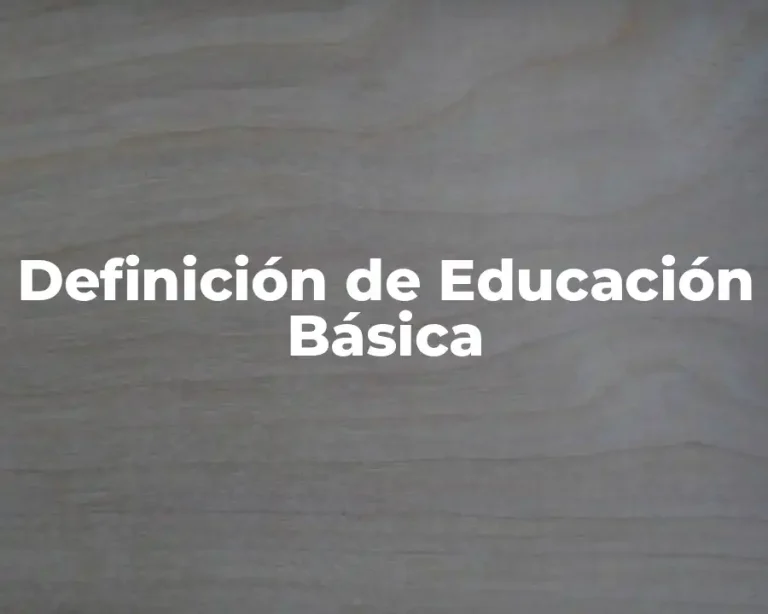 Definición de Educación Básica