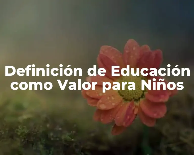 Definición de Educación como Valor para Niños