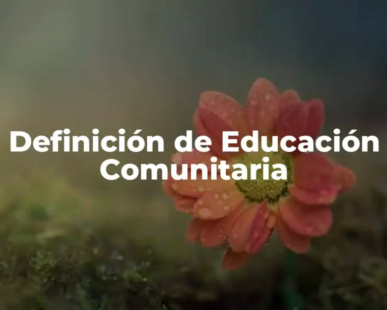 Definición de Educación Comunitaria