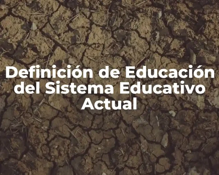 Definición de Educación del Sistema Educativo Actual