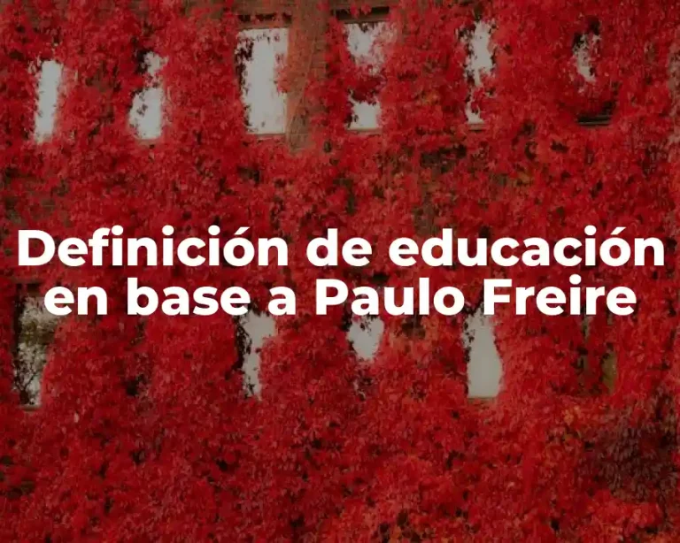 Definición de educación en base a Paulo Freire