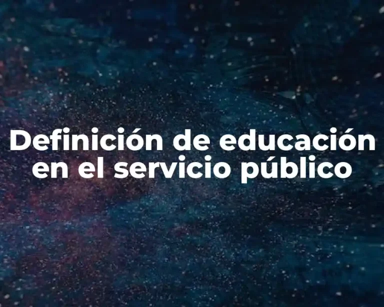 Definición de educación en el servicio público