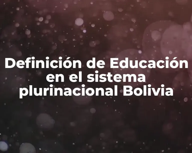 Definición de Educación en el sistema plurinacional Bolivia