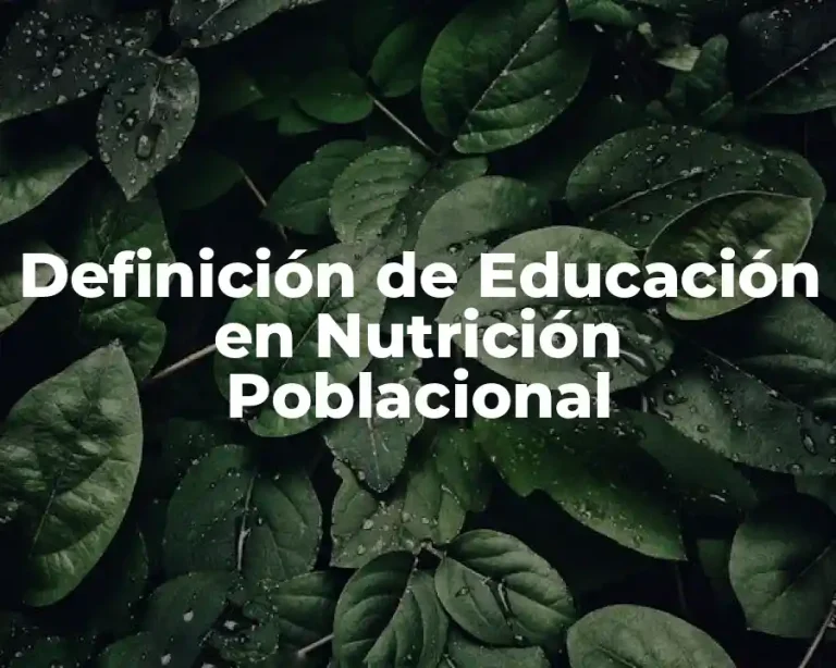 Definición de Educación en Nutrición Poblacional