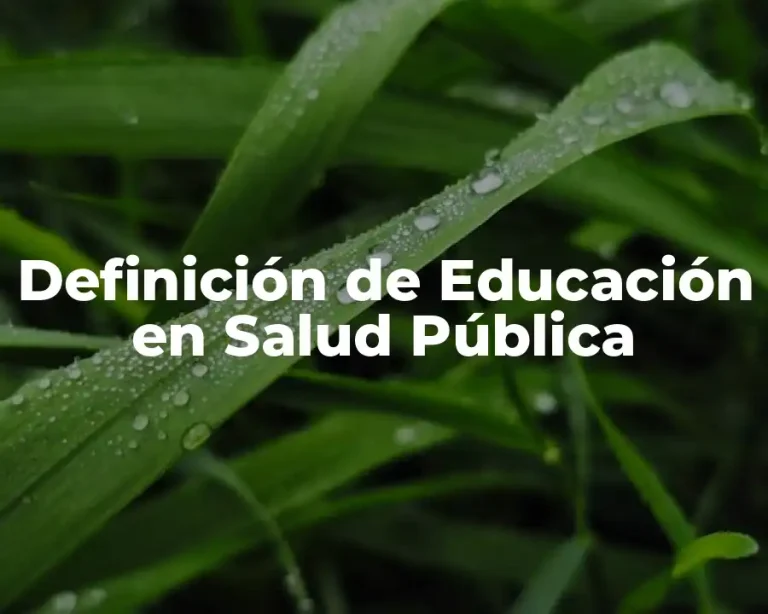 Definición de Educación en Salud Pública