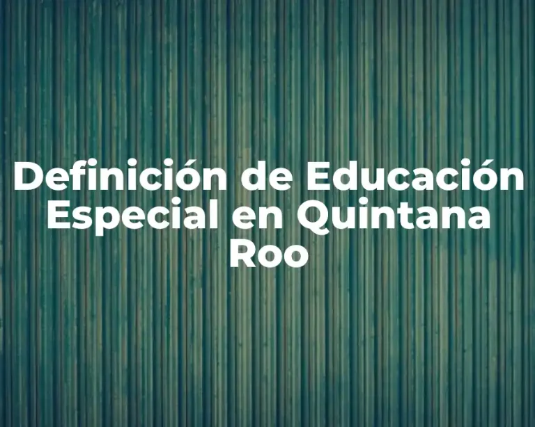 Definición de Educación Especial en Quintana Roo