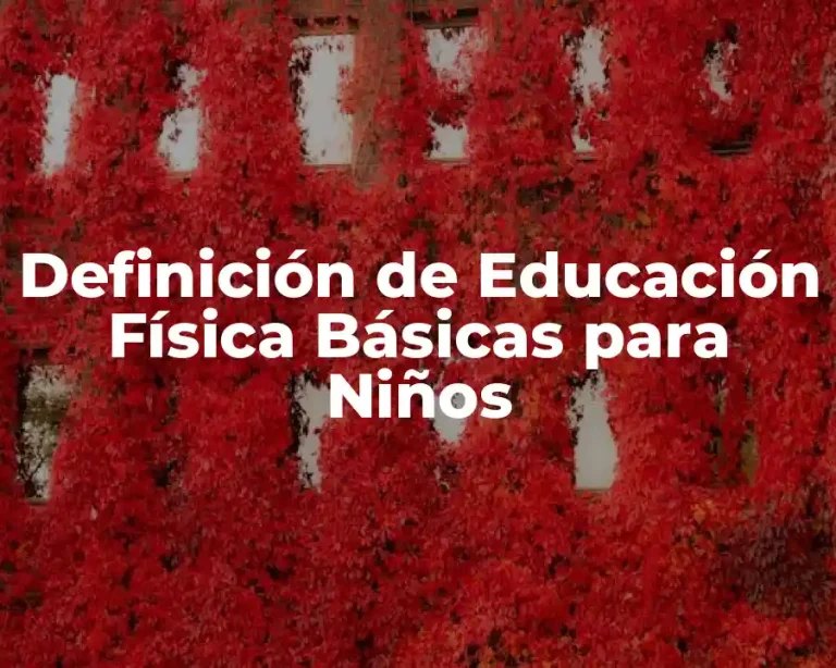 Definición de Educación Física Básicas para Niños