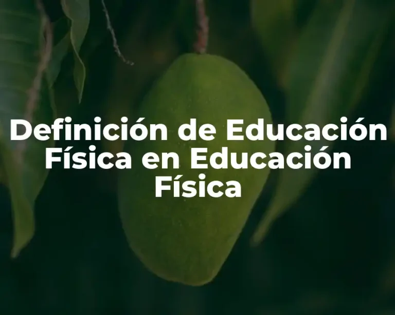 Definición de Educación Física en Educación Física