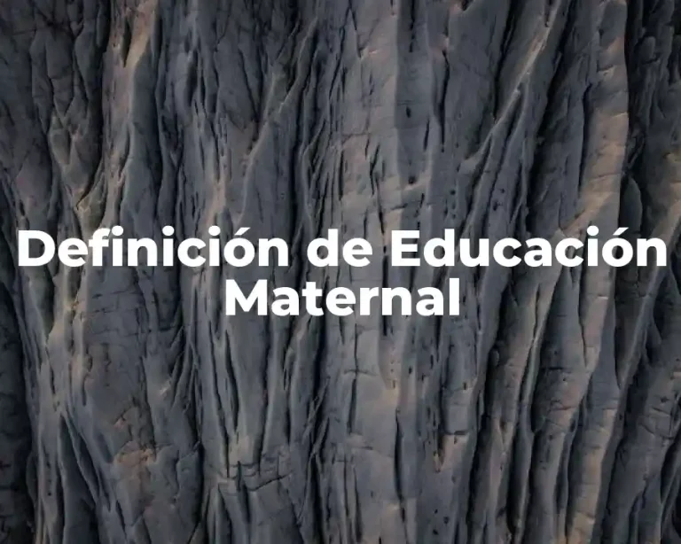 Definición de Educación Maternal
