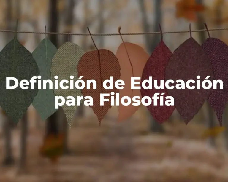Definición de Educación para Filosofía