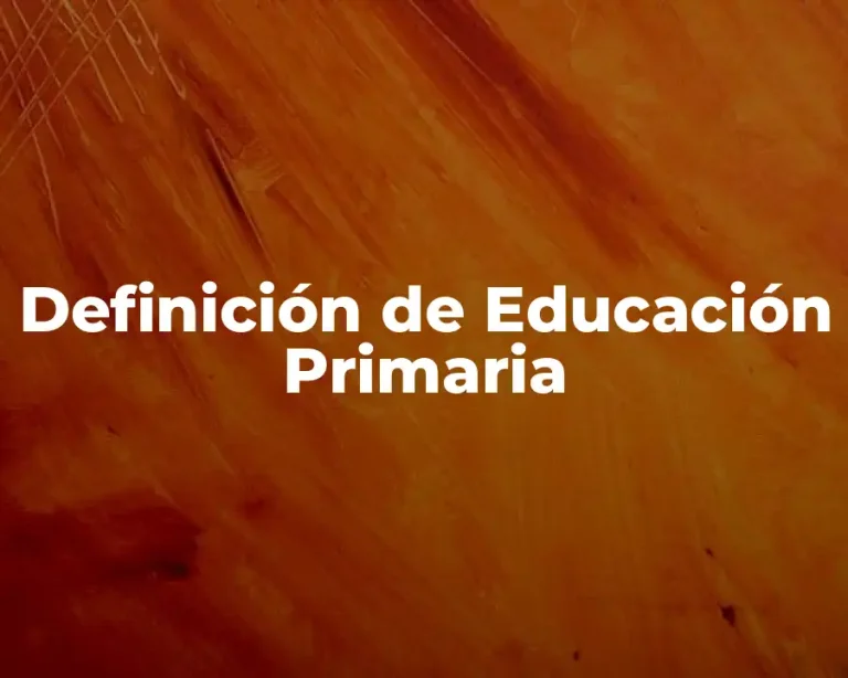 Definición de Educación Primaria