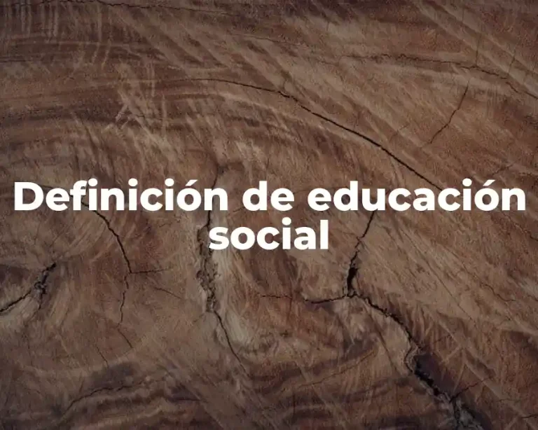 Definición de educación social