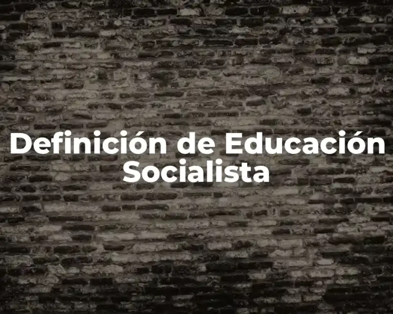Definición de Educación Socialista