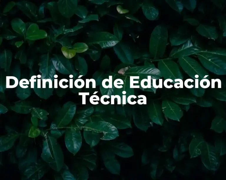 Definición de Educación Técnica