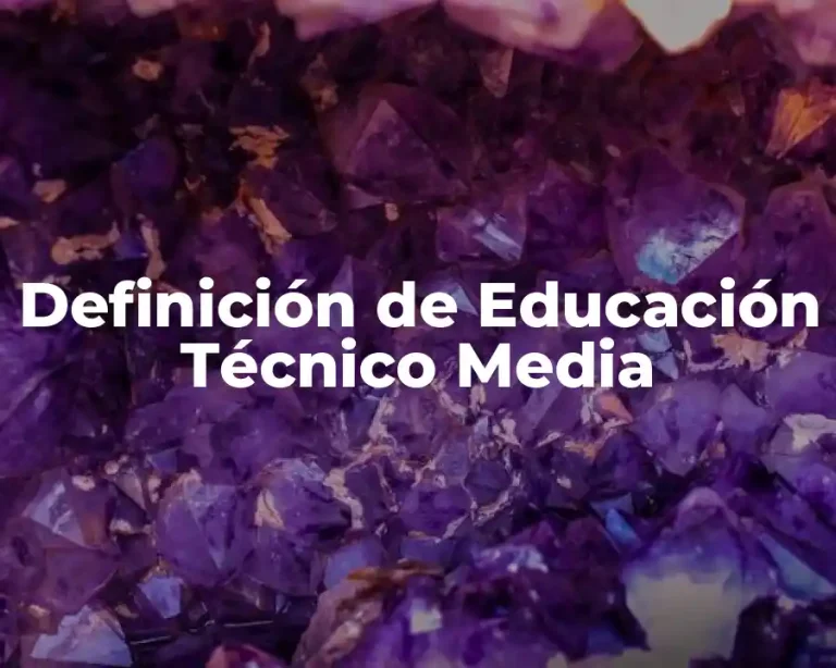 Definición de Educación Técnico Media