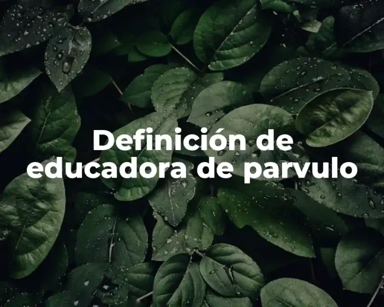Definición de educadora de parvulo