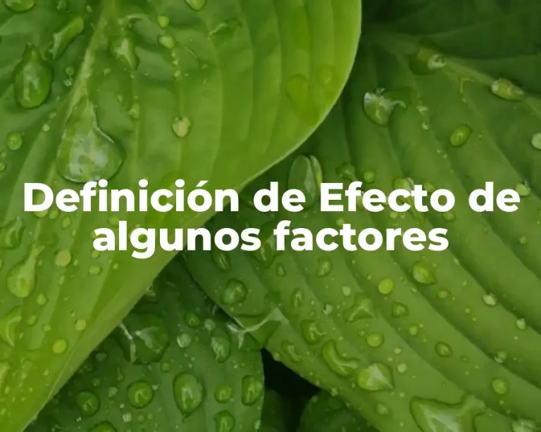 Definición de Efecto de algunos factores