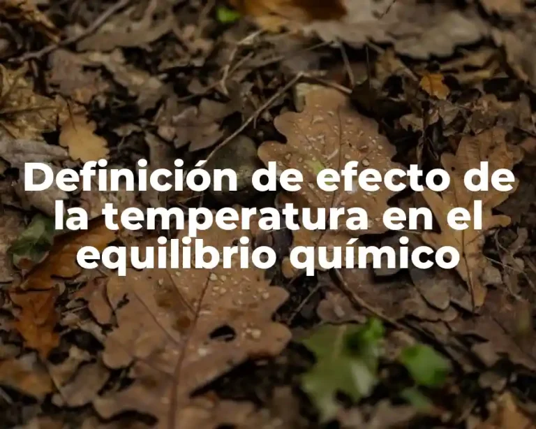 Definición de efecto de la temperatura en el equilibrio químico