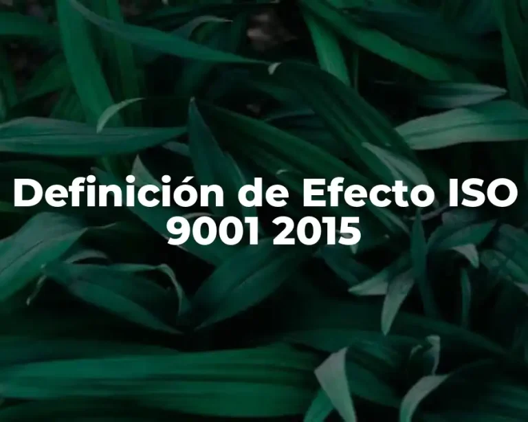 Definición de Efecto ISO 9001 2015