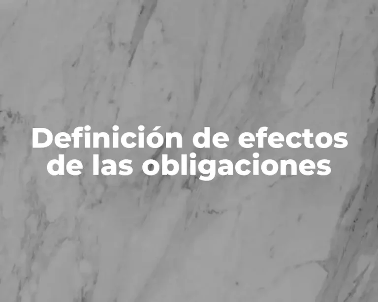 Definición de efectos de las obligaciones