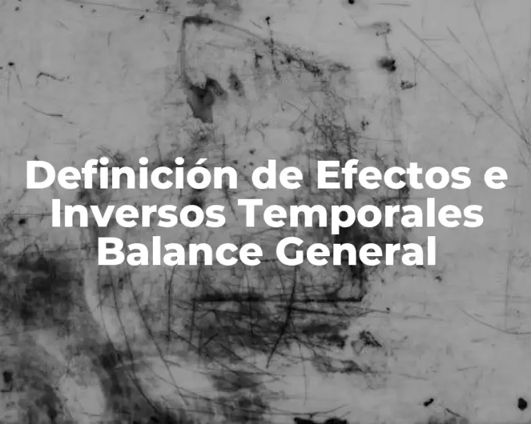 Definición de Efectos e Inversos Temporales Balance General