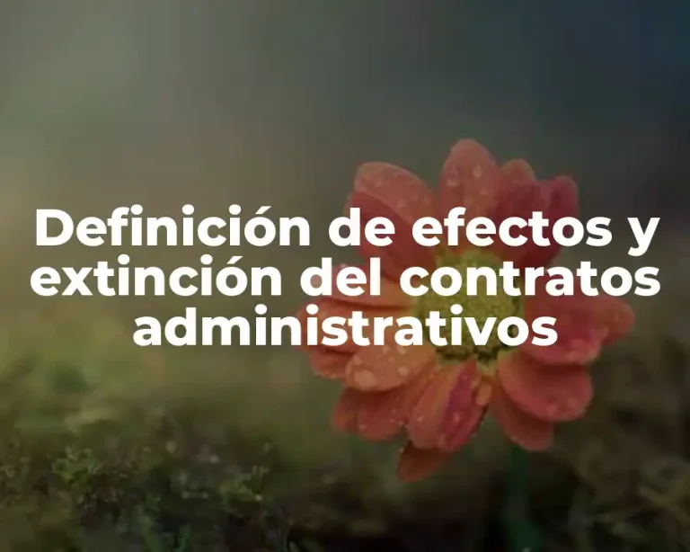 Definición de efectos y extinción del contratos administrativos