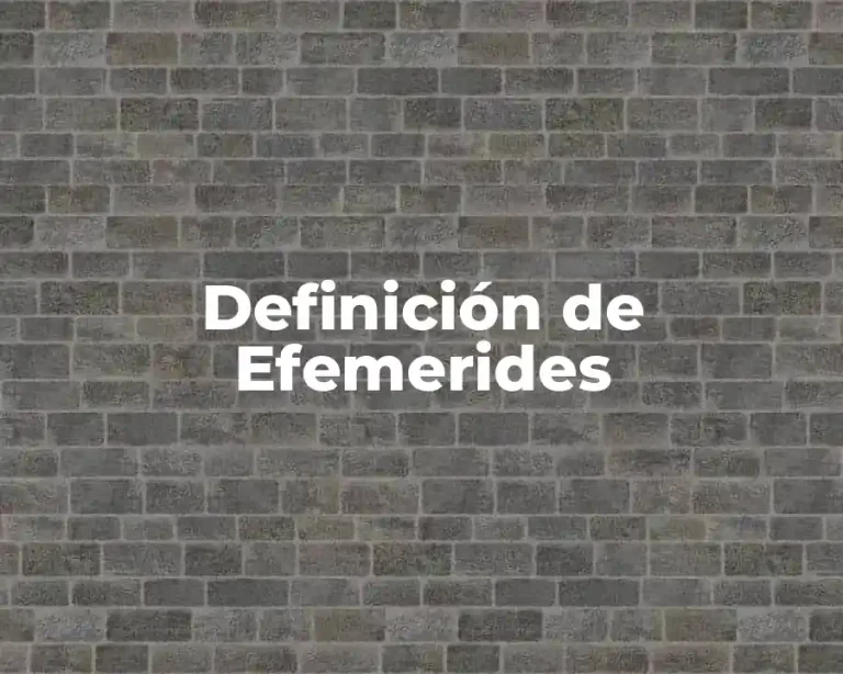Definición de Efemerides