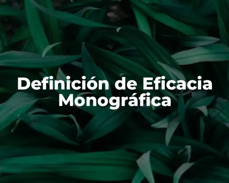 Definición de Eficacia Monográfica