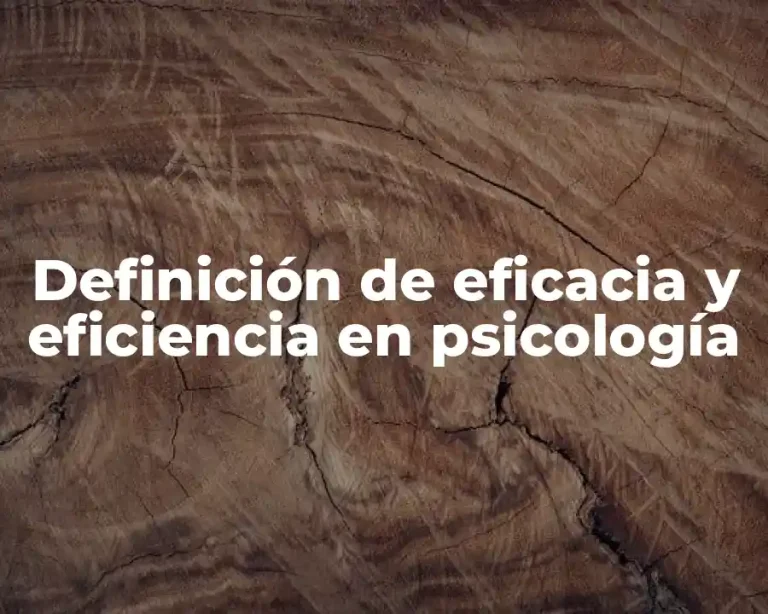 Definición de eficacia y eficiencia en psicología